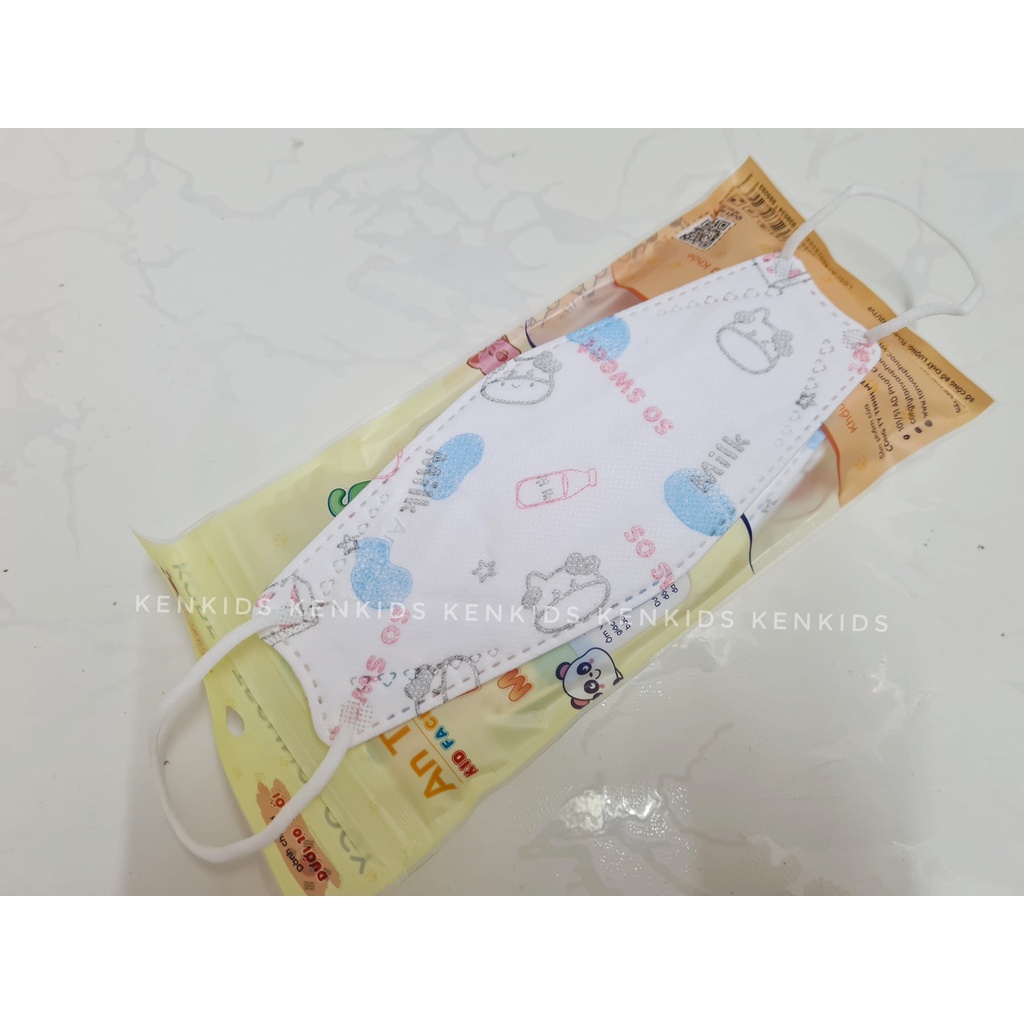 COMBO 50c khẩu trang KF94 4D hoạ tiết dễ thương cho bé 3-10 tuổi - An Tâm