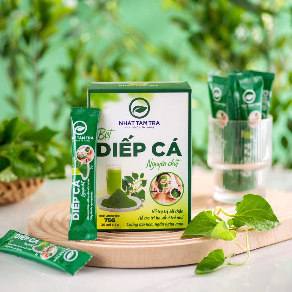 Bột diếp cá sấy lạnh nguyên chất giúp thanh nhiệt giải độc mát gan Nhất Tâm Trà