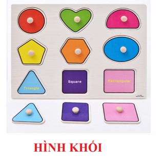Combo 5 bộ Bảng Gỗ Ghép Hình Có Núm