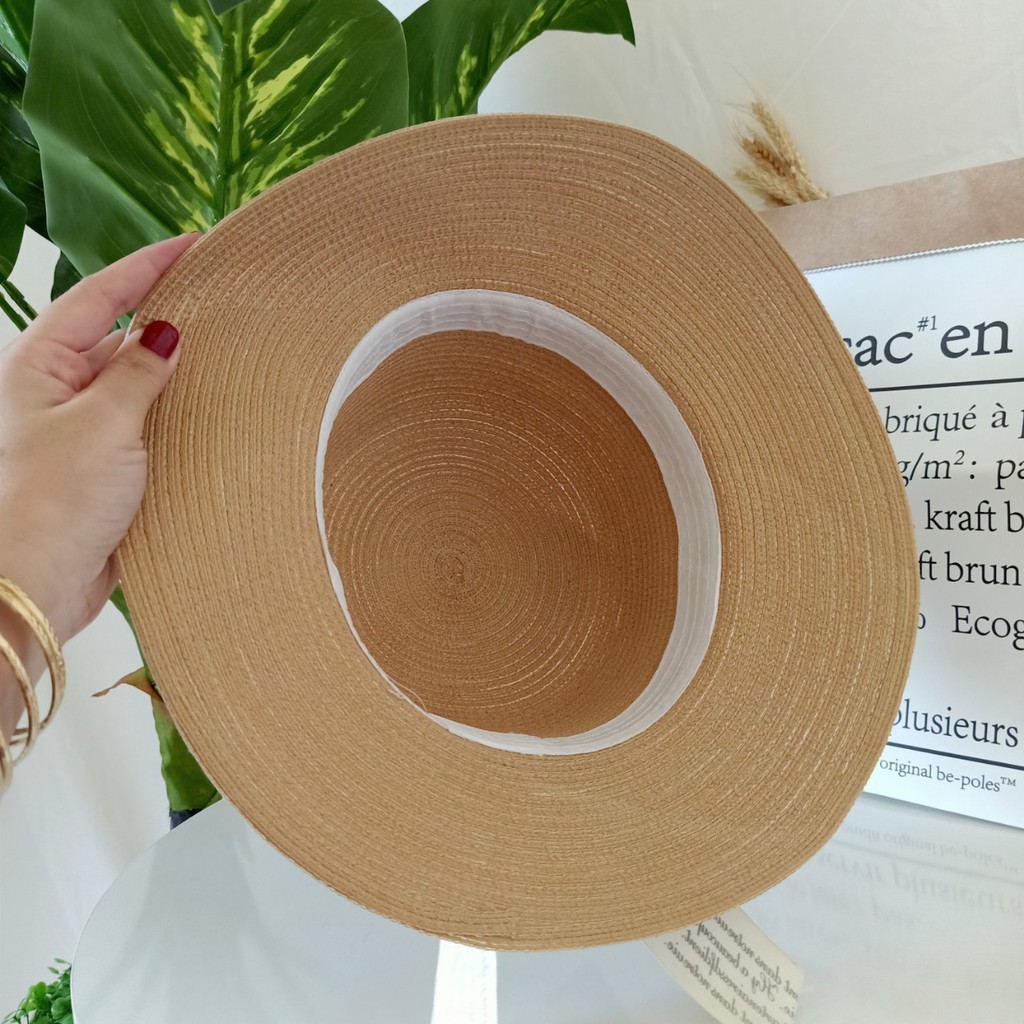 Nón cói, Mũ cói đi biển cho nữ, chất liệu mũ cói mềm phối nơ đẹp (hình chụp thật) -Q12-vanh-nho