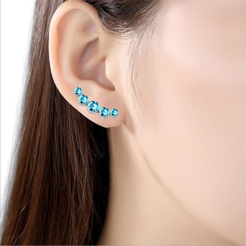 Hoa Tai Thép Không Gỉ Đính Đá Nhân Tạo Phong Cách Thời Trang Mới Cho Nữ