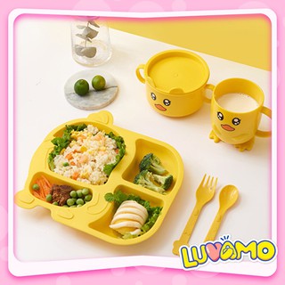 Khay đựng thức ăn cho bé bằng lúa mạch cao cấp an toàn hình gà vàng ngộ nghĩnh đáng yêu - corona1995