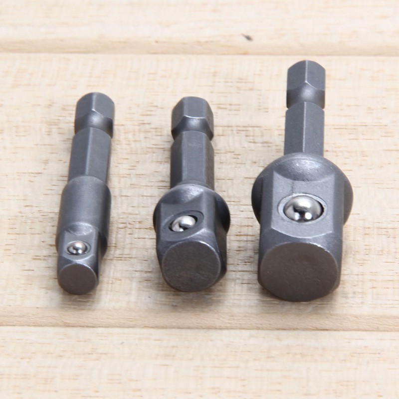Bộ 3 thanh Lục Giác nối dài Gắn Đầu Máy Khoan Bắt Vít 1/4&quot; 3/8&quot; 1/2&quot;