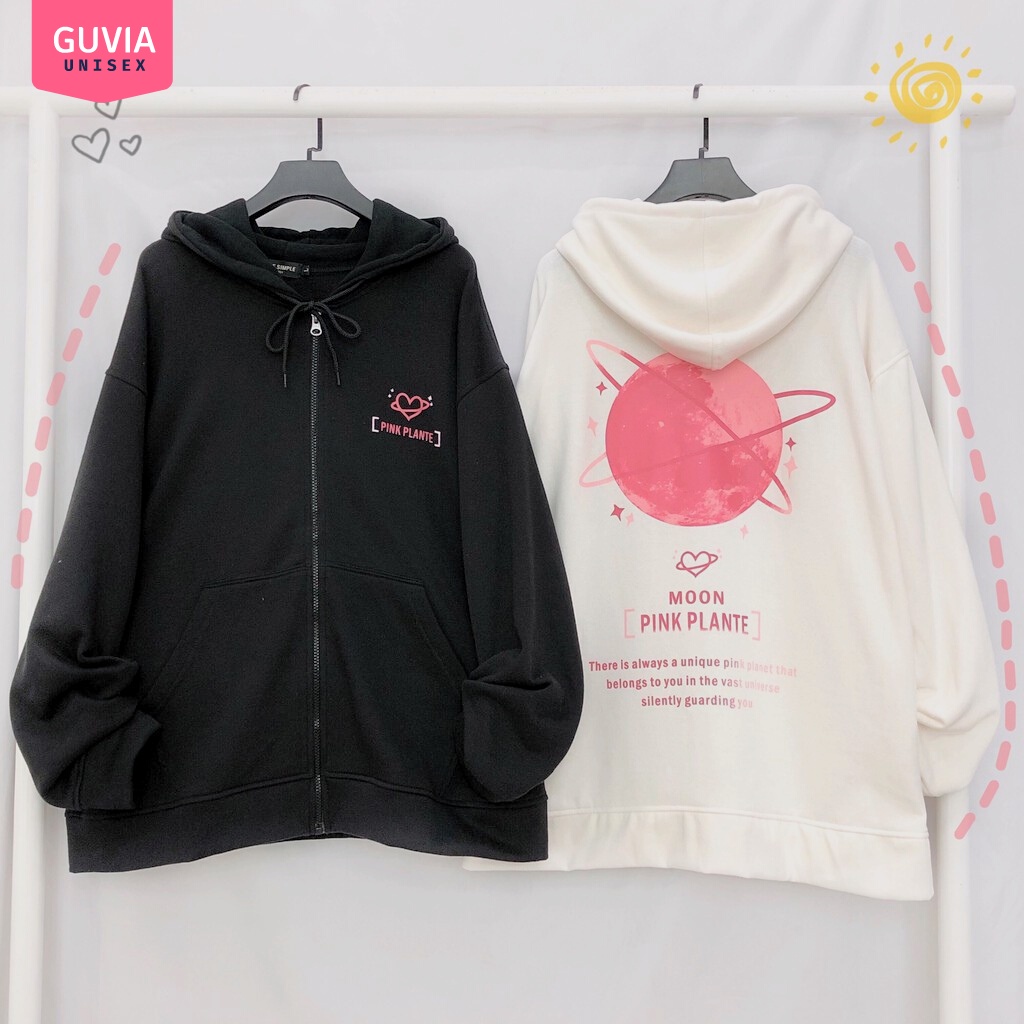 Áo khoác Hoodie nỉ FE PINK PLANTE MOON Dây Kéo form rộng ulzzang Unisex áo nỉ bông nữ AKN24 Guvia | BigBuy360 - bigbuy360.vn