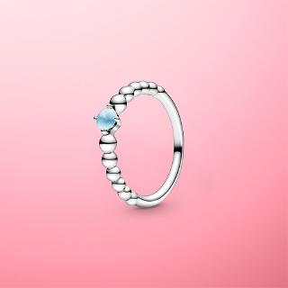 MISS LOVE Nhẫn Xi Mạ Bạc 925 Đính Ngọc Trai Nhân Tạo Pandora Sky Màu Xanh Dương 198598c07