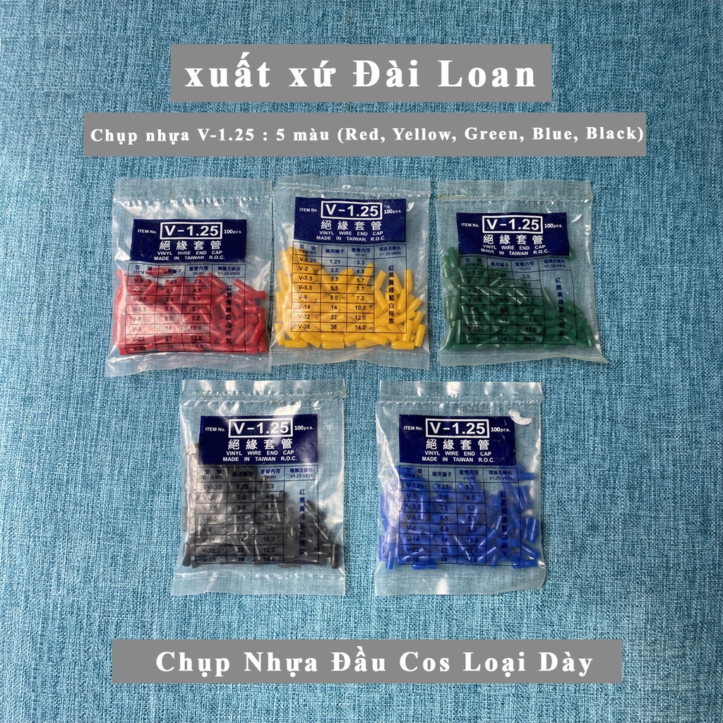 Đầu cos 1.25Y Nichifu Nhật Bản - cốt chữ Y loại trần cho dây 0.25-1.65mm2 1.25Y-2.5 1.25Y-3 1.25Y-3N 1.25Y-3.5K 1.25Y-4S