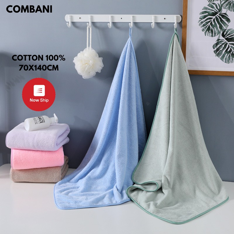 Khăn Tắm Hàn Quốc Cỡ Lớn Mềm Mịn Thấm Hút Tốt Khổ 70cm x 140cm COMBANI NT02