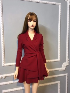[HÀNG THIẾT KẾ] Set vest chân váy xoè đỏ