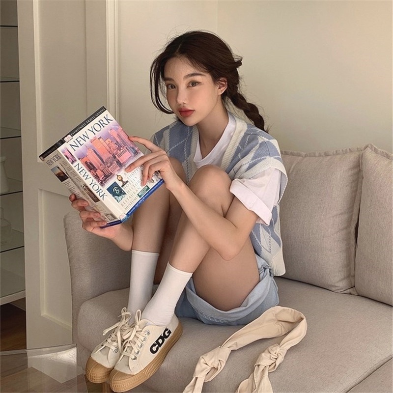 Áo khoác ghi lê dệt kim thời trang Hàn Quốc trẻ trung dành cho nữ