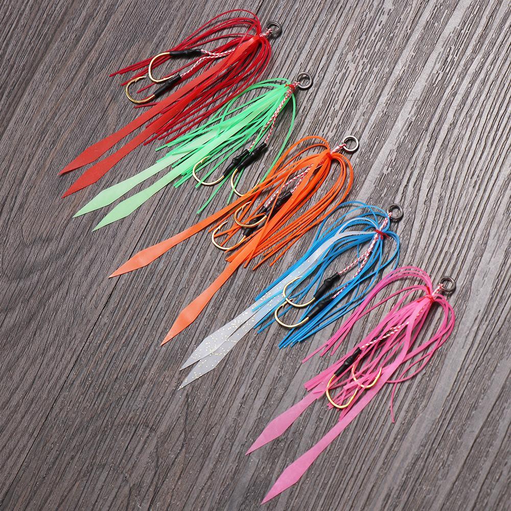 MUVAKO Bộ 3 Dây Móc Câu Cá Đôi Bằng Cao Su Silicone