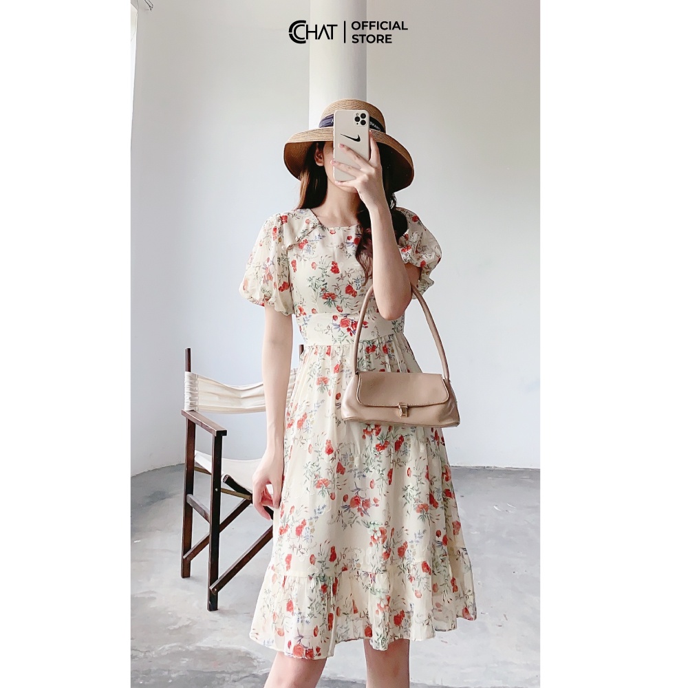 Váy cổ tròn 6 cúc CCHAT