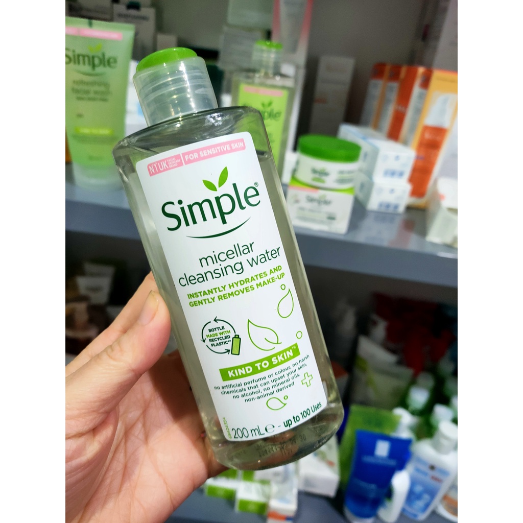 Combo Simple (Sữa Rửa Mặt + Nước Tẩy Trang + Toner Nước Hoa Hồng + Kem Dưỡng Kind To Skin Vital Vitamin Night Cream 50ml