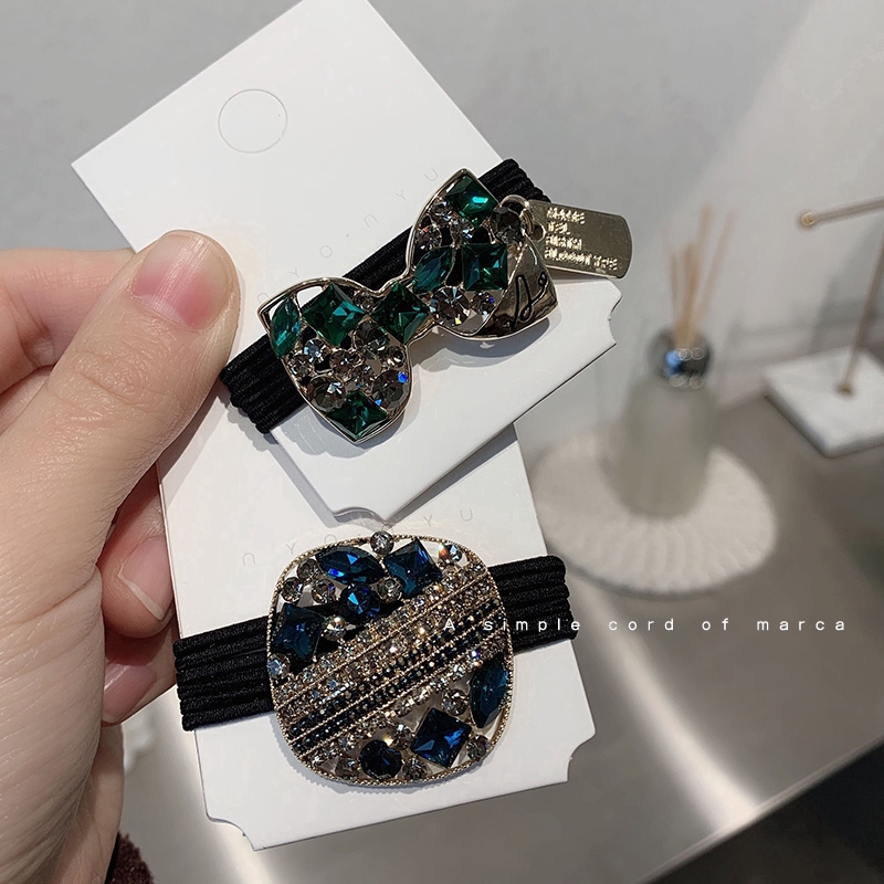 Dây Buộc Tóc Đính Pha Lê Phong Cách Hàn Quốc Thời Trang Cho Nữ