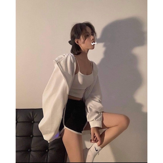 Set đồ 🌸 Set 3 món hoodie và áo hai dây và quần PHULA tay phồng form rộng chất nỉ tàu dành cho nữ có dây kéo Ulzzang