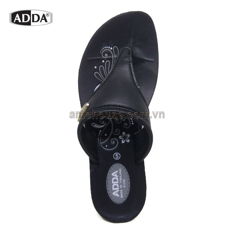 Dép Thái Lan ADDA trung niên nữ xỏ ngón ADDA 91Z08 - đen