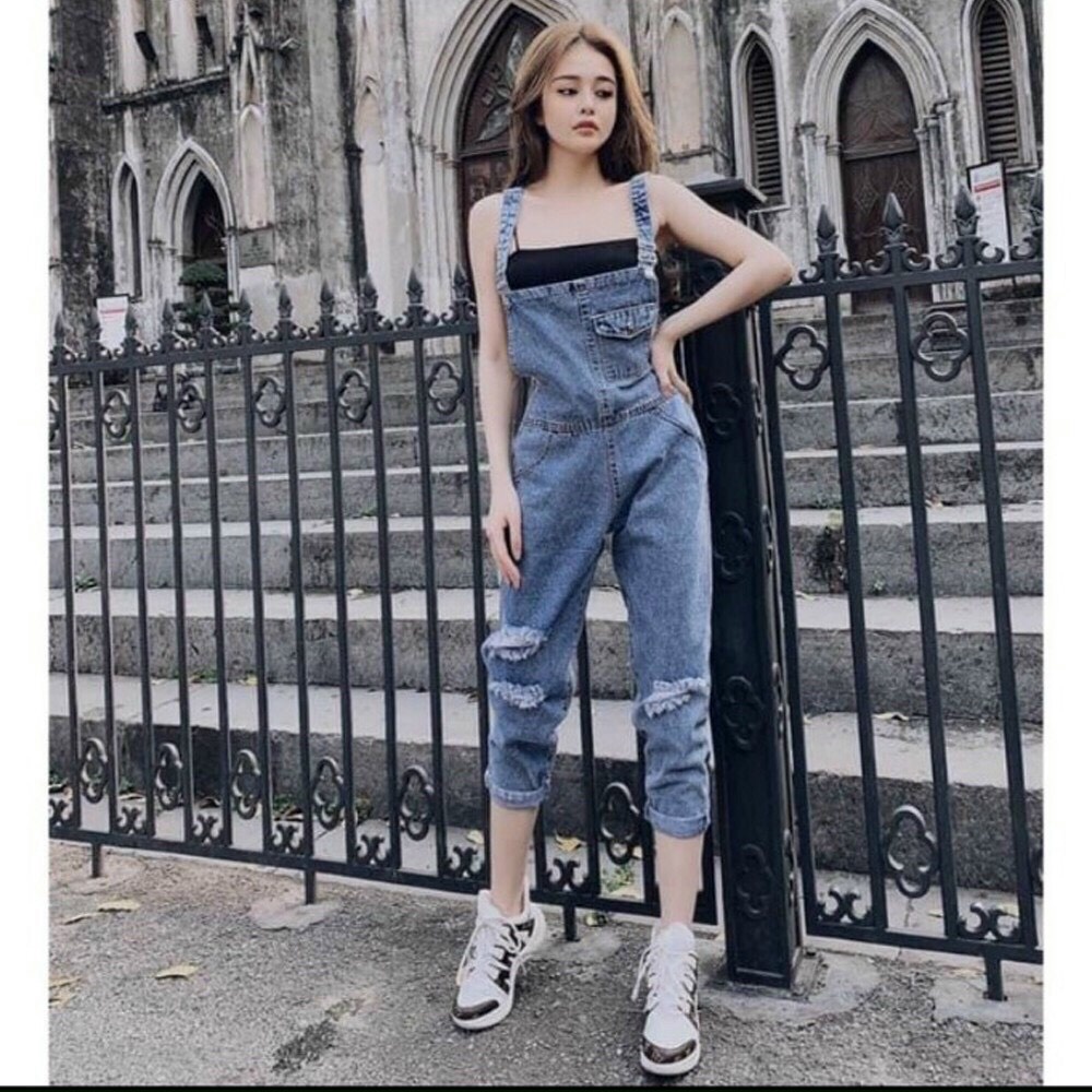 Yếm jean dài xám nữ - yếm bò ulzzang phong cách hàn quốc cao cấp Lady-Hn Store88 h5