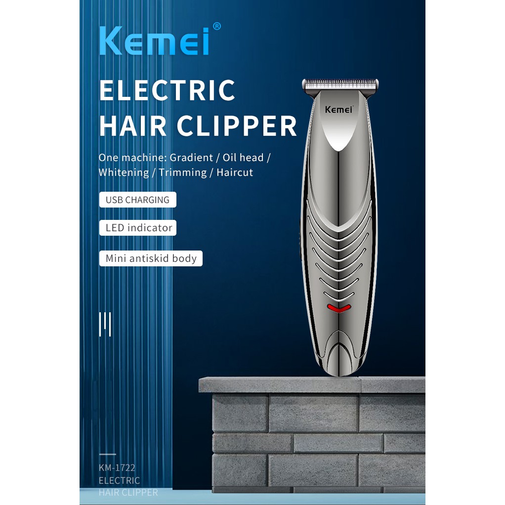 Tông đơ điện KEMEI đầu cắm USB không cần dây có thể sạc lại chuyên dụng