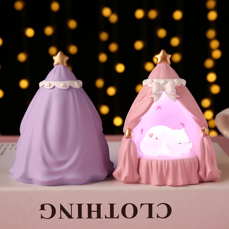 Mèo Kitty Đang Ngủ Bằng Nhựa Resin Dễ Thương Dùng Trang Trí