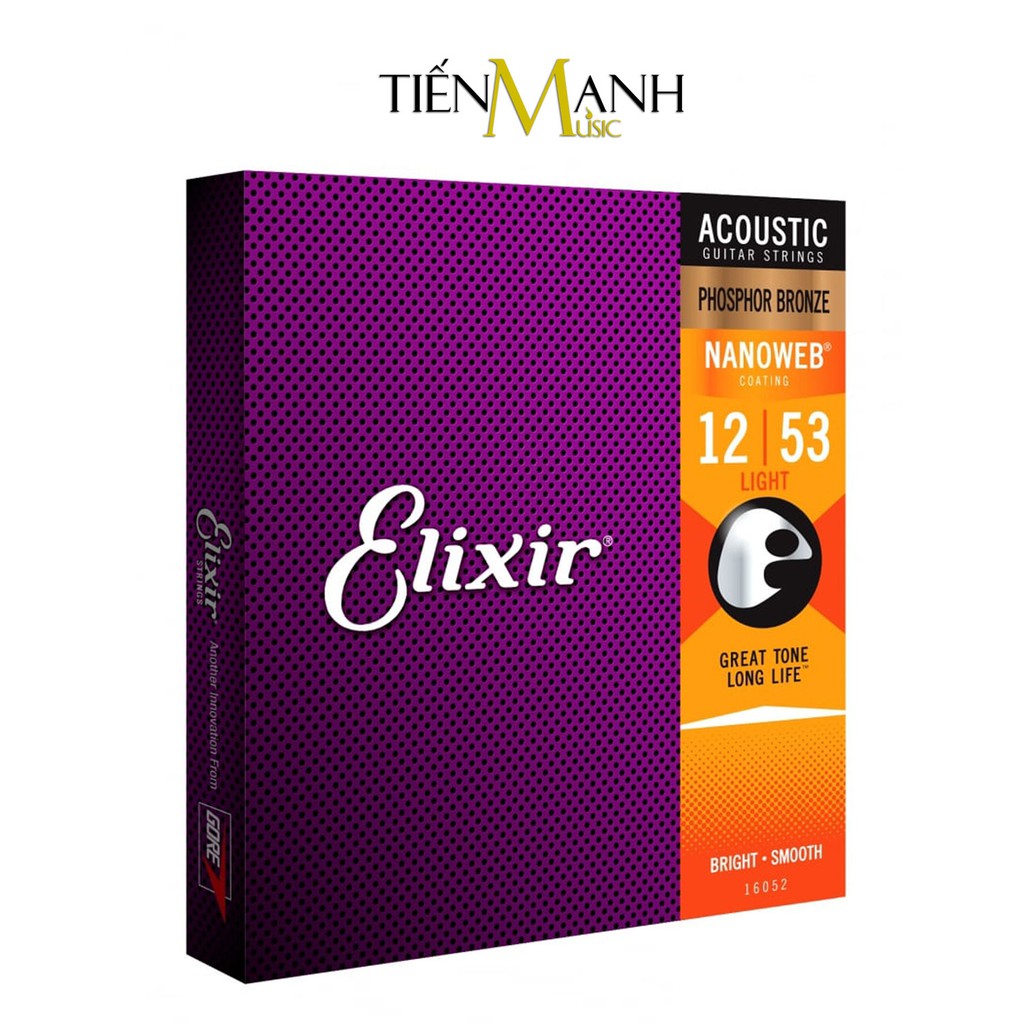 [Chính Hãng] Elixir 16002, 16027, 16052, 11002, 11027, 11052 Bộ Dây Đàn Guitar Acoustic Phosphor Bronze Phủ Lớp Nanoweb