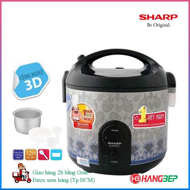 Nồi cơm điện Sharp 1.8 lít KS-NR191STV [THÁI LAN] - BẢO HÀNH CHÍNH HÃNG 12 THÁNG TOÀN QUỐC