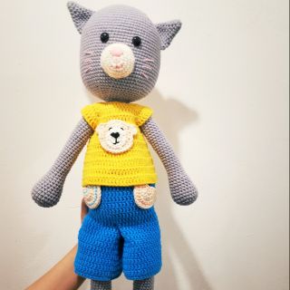 Thú bông handmade: Mèo ngố khổng lồ