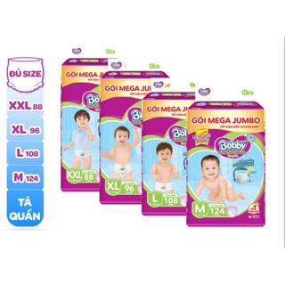 Tã quần bobby mega jumbo m124 / l108 / xl96 / xxl88