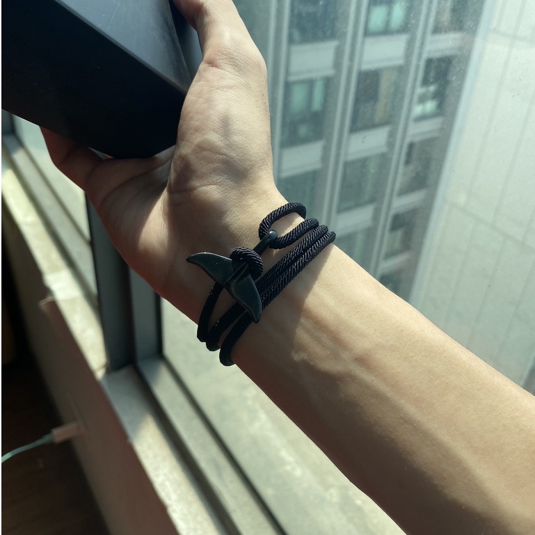 Vòng Tay Nam Cá Voi Unisex Dành Cho Nam Nữ Thời Trang Merin Accessories Màu Vàng Bạc Chất Liệu Không Gỉ