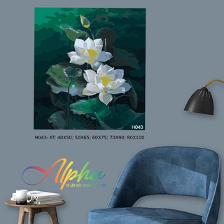 Tranh số hóa Alpha - Tranh Hoa Sen H043