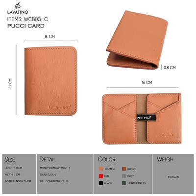 Ví Nam Đựng Thẻ Da Bò Cao Cấp Lavatino Thiết Kế Nhỏ Gọn PUCCI 03