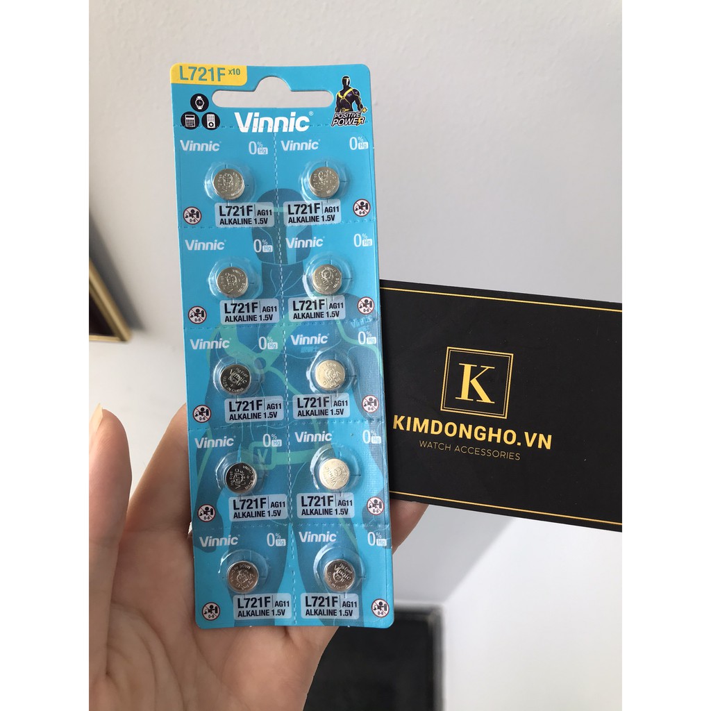 Vỉ 10 viên pin Vinnic L721F AG11 C10 SR721SW 721 379