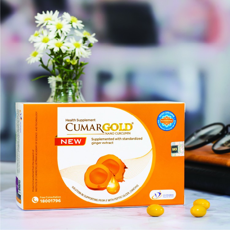 Cumargold New 150gr hoàn toàn mới cùng Gừng chuẩn hoá tiên tiến cho viêm loét dạ dày tá tràng hộp 30 viên