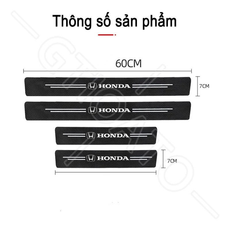 GTIOATO 4 Chiếc Sợi Carbon Dán Xe Dán Cửa ô Tô DáN ChốNg XưỚC Ô Tô Bảo Vệ Cửa ô Tô Phụ KiệN Xe HơI Cho Honda City Brio Civic Jazz CRV HRV Accord