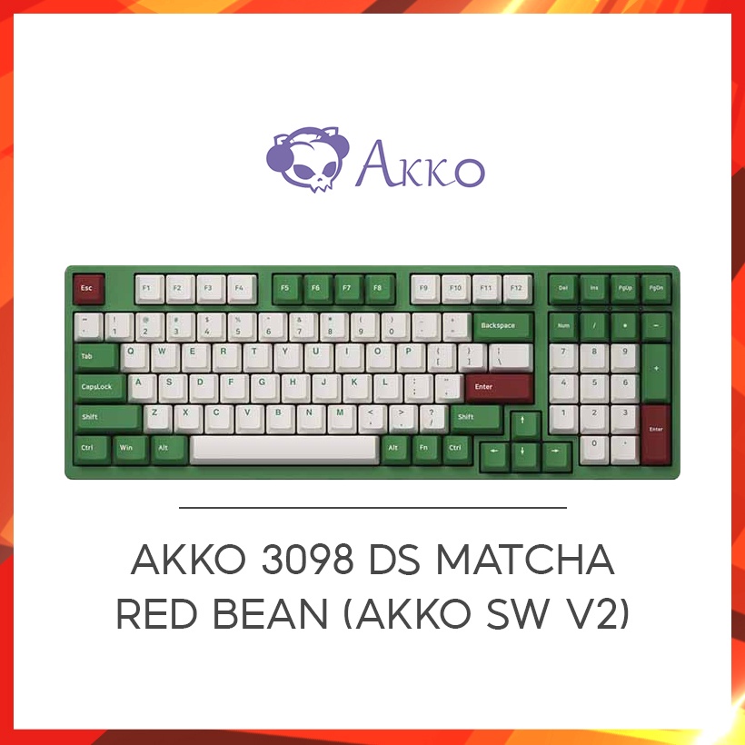 [Mã ELHAMS5 giảm 6% đơn 300K] Bàn phím cơ AKKO 3098 DS Matcha Red Bean (Akko sw v2) - Hàng Chính Hãng