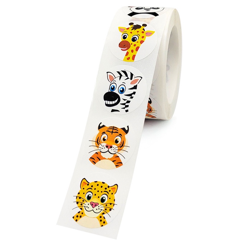 Sticker khen thưởng cho bé, cuộn 500 sticker khen thưởng với nhiều hình thú đáng yêu BBShine - ST012