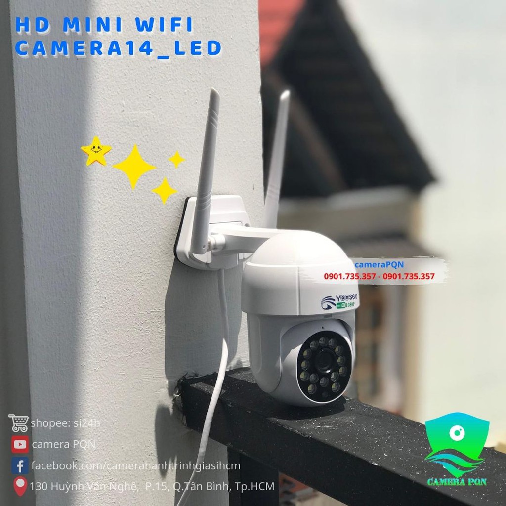BN Camera Ngoài Trời YooSee PTZ 14 LED Mini hai.0 Full HD 1080P - ComBo Kèm Thẻ Nhớ 34 12
