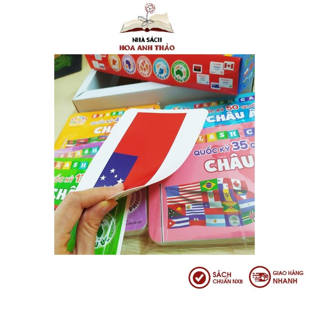Bộ Thẻ Học Song Ngữ Quốc Kỳ Các Quốc Gia Trên Thế Giới Việt Hà - 175 Flaschcard Cờ Các Nước Kèm Hình Ảnh sinh động