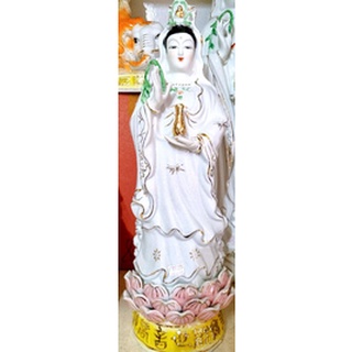 Tượng quan âm đứng bằng sứ cao 45cm