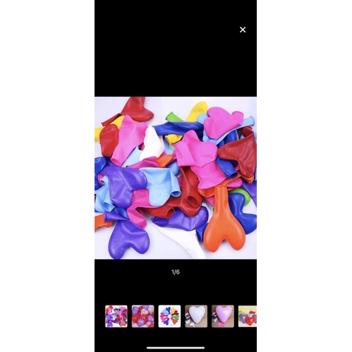 Bong bóng trái tim cỡ lớn Thái Lan : túi 50c.