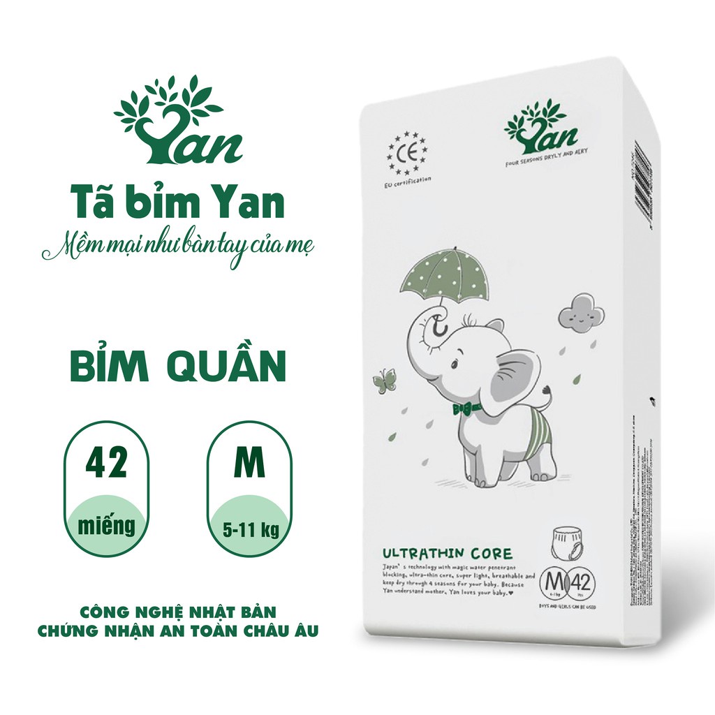 Bỉm quần Angel Yan Ultrathin Core ( size M42/L38/XL36/XXL34/XXXL32 )