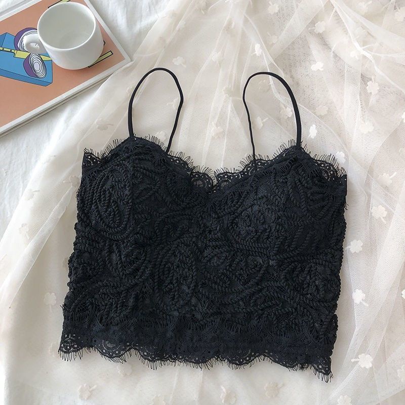 Áo Hai Dây Phối Ren Màu Trắng Thời Trang Mùa Hè Cho Nữ