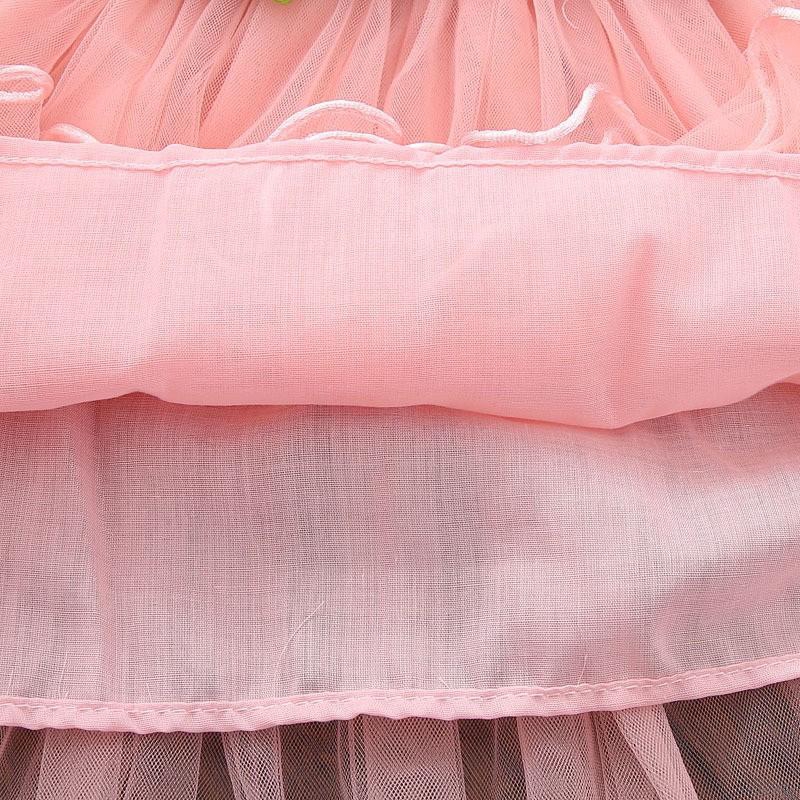 Đầm Đính Hoa Phối Lưới Xinh Xắn Thời Trang Cho Bé Gái