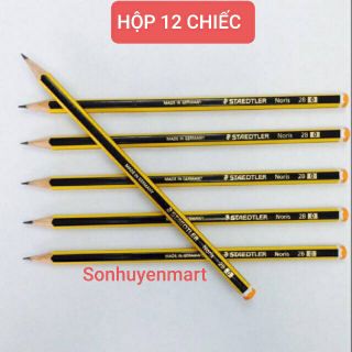 HỘP 12 chiếc bút chì Đức sọc vàng đen Staedtler 2B