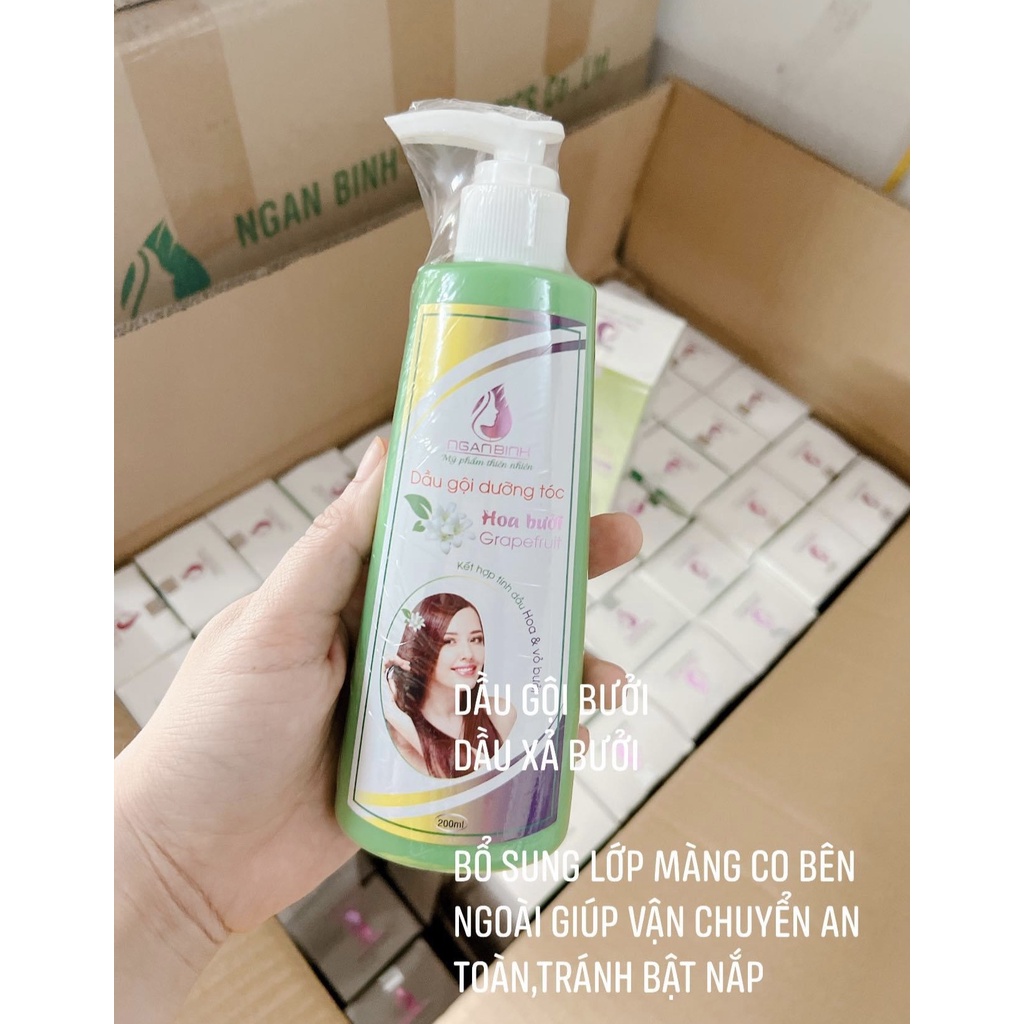 Dầu Gội Dưỡng Tóc Hoa Bưởi NGÂN BÌNH Kích MỌC TÓC Dày Dài, Ngăn Rụng Tóc Hói Đầu 250ml