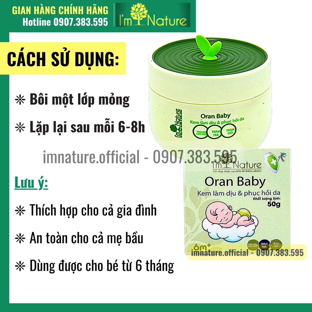 Kem Chống Muỗi Đốt Cho Bé - Làm Dịu Vết Đốt Sưng Ngứa Oran Baby 50gr