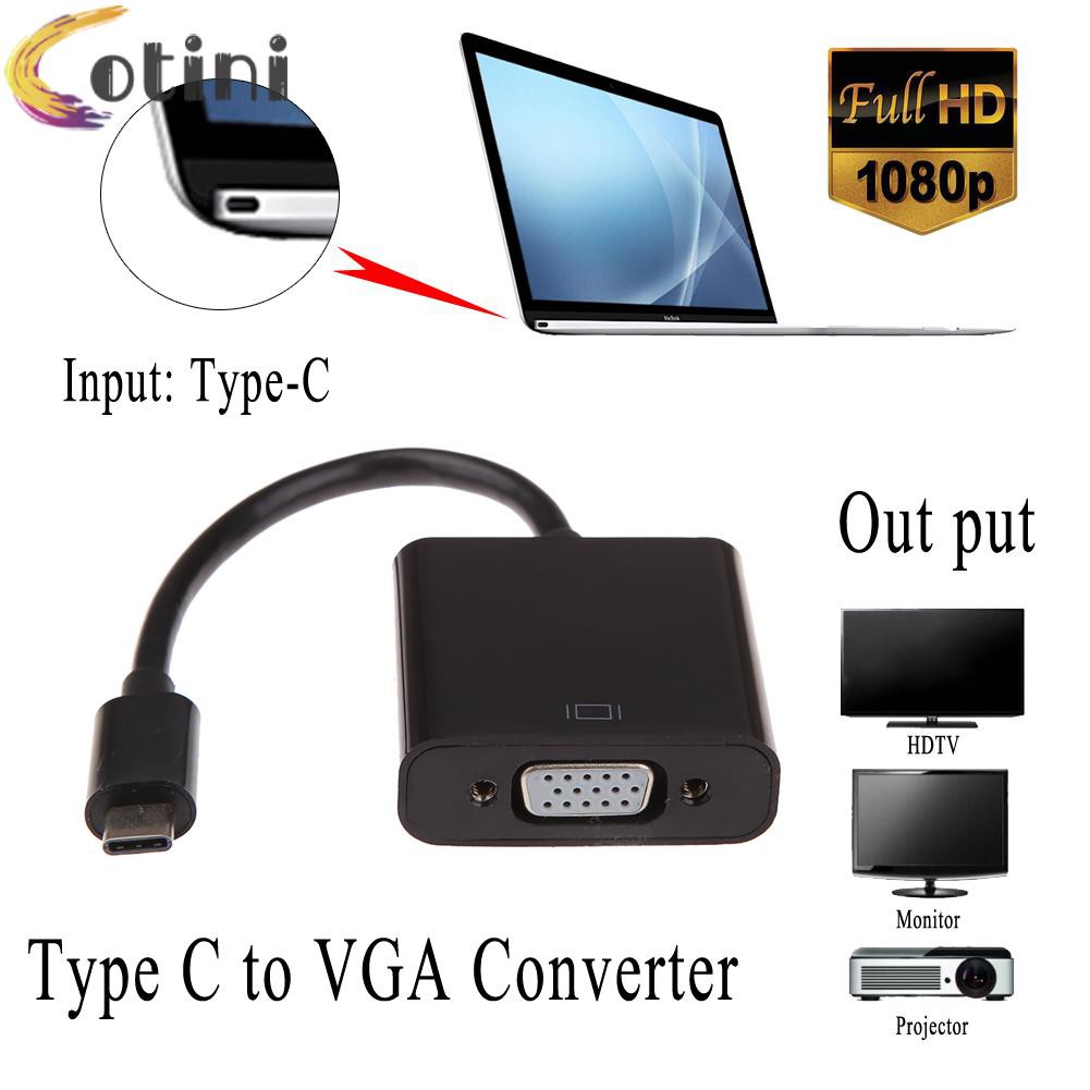 Bộ Chuyển Đổi Usb 3.1 Type C Sang Vga 1080p Cho Macbook 12 &quot;