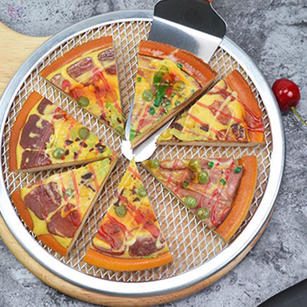 Khay Nướng Bánh Pizza Hình Tròn Bằng Hợp Kim Nhôm Chống Dính Chịu Nhiệt Kèm Lỗ Tiện Dụng