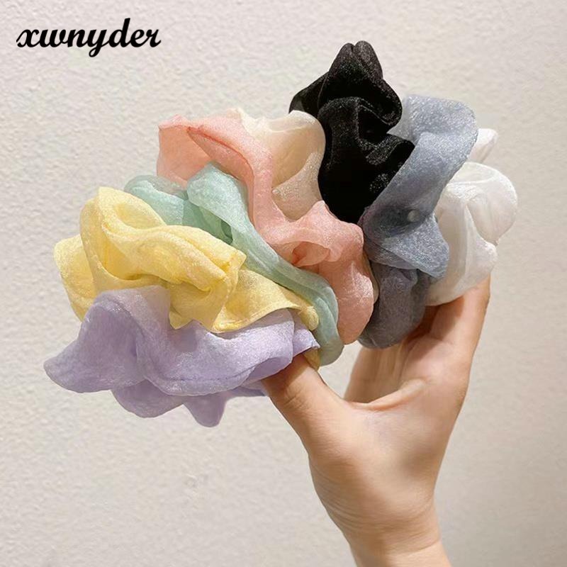 Dây Buộc Tóc Ruy Băng Co Giãn Màu Trơn Thời Trang Cho Nữ