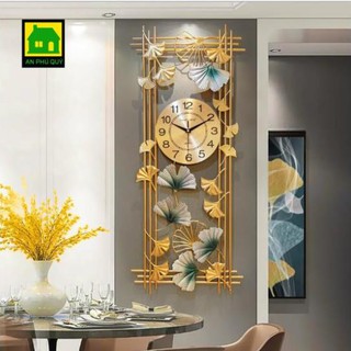 Đồng Hồ Treo Tường Trang Trí Phòng Khách Hình Lá Đứng Sang Chảnh [HÀNG LOẠI I]
