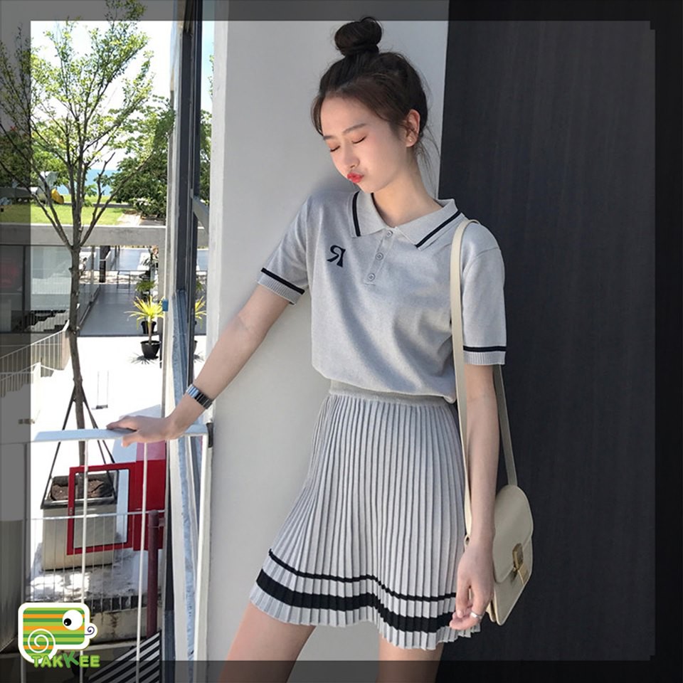 BỘ SET VÁY LEN 2 CHI TIẾT HÀNG QUẢNG CHÂU CHẤT ĐẸP