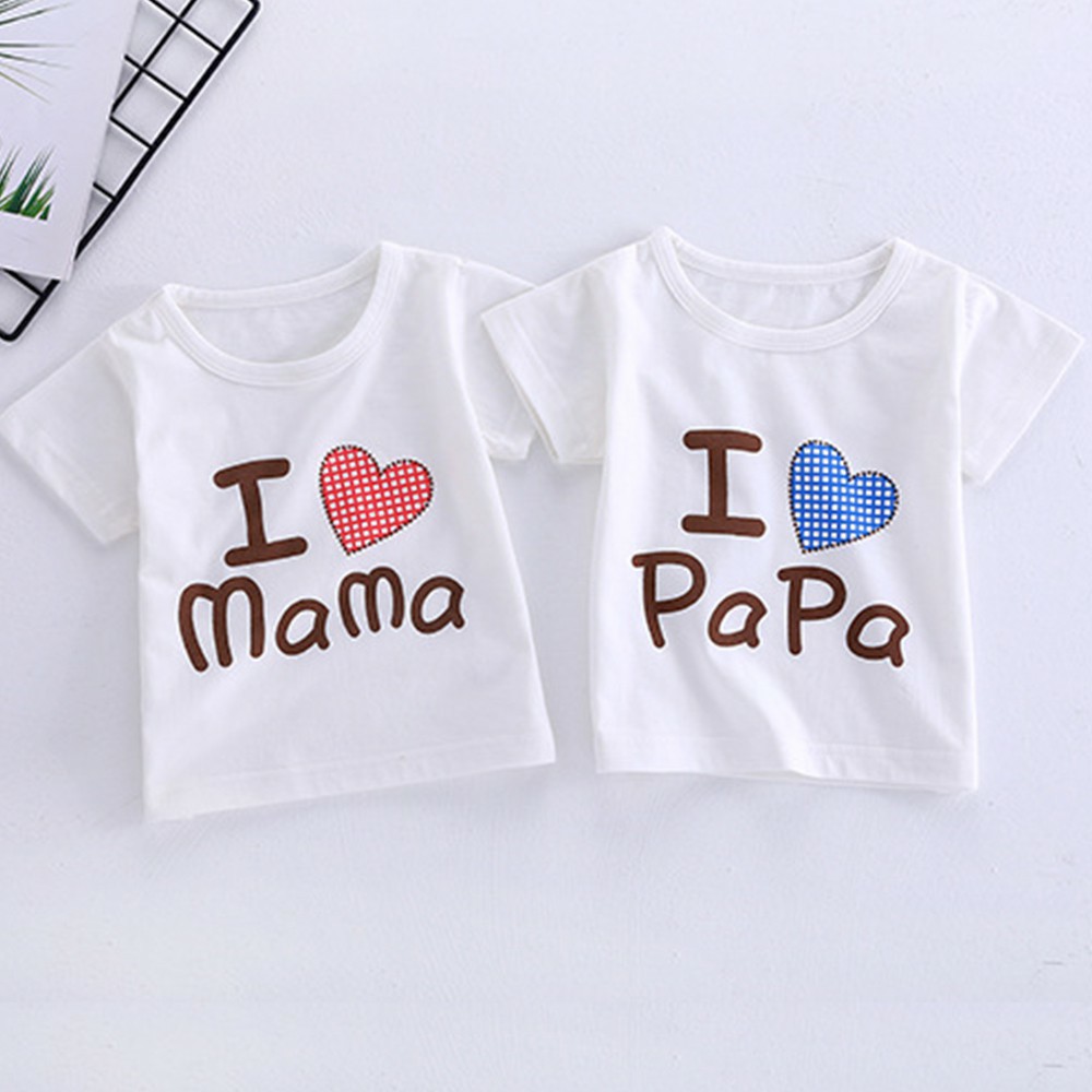 [MẪU MỚI] ÁO THUN CỘC TAY LOVE MAMA LOVE PAPA SIÊU CUTE CHO BÉ YÊU | 8-18KG | SHOP BEECOW